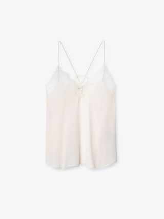 Christy Silk Camisole - Women's silk camisole with lace trim.