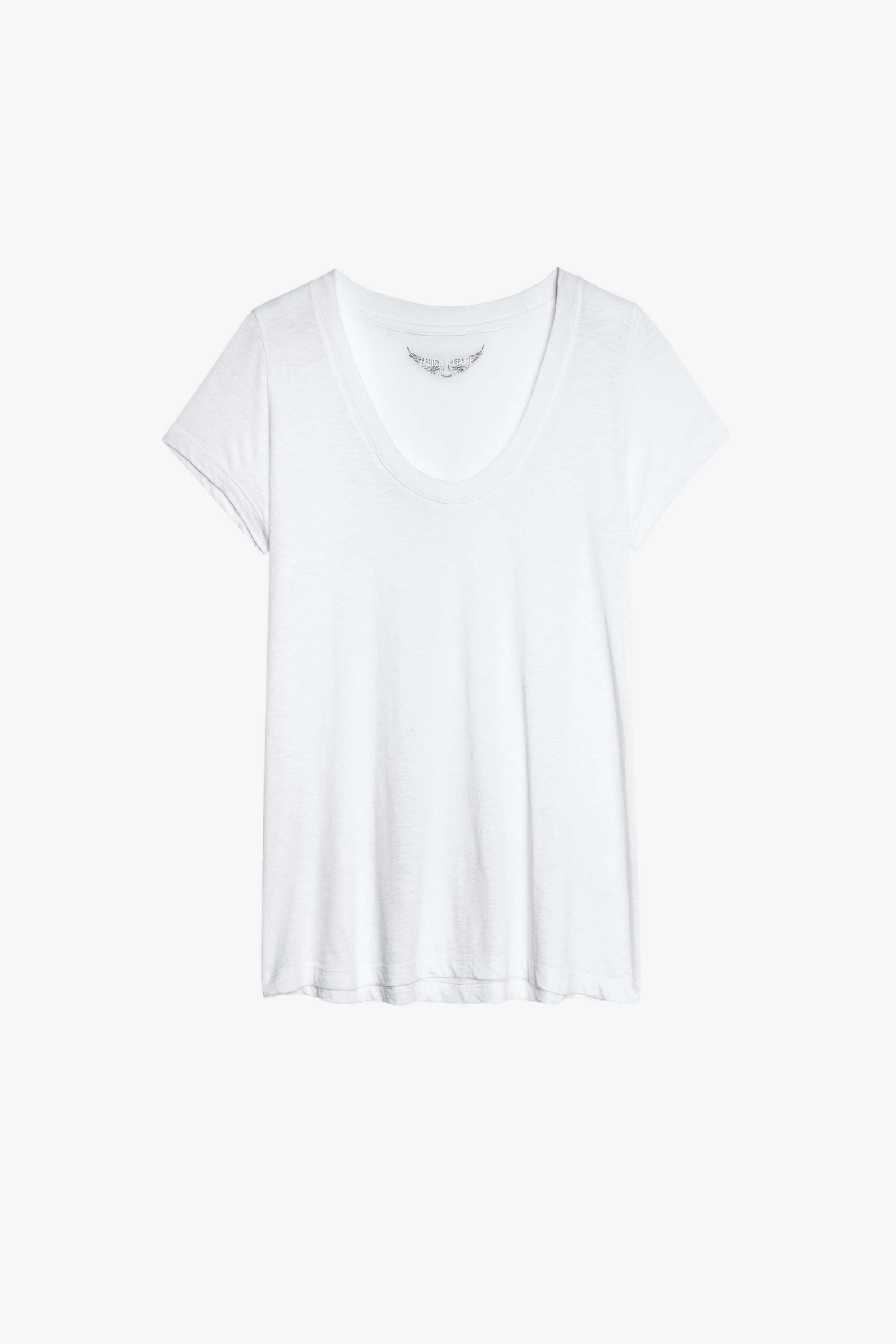 T-Shirt Tiny Slub T-shirt blanc femme en coton et modal
