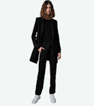 Abrigo Marco Studs - Abrigo negro para mujer.