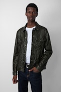 Base Crinkled Leather Jacket - Men's crinkled leather jacket.