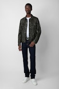 Base Crinkled Leather Jacket - Men's crinkled leather jacket.