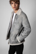 Lean Shearling Jacket - Men’s distressed shearling jacket