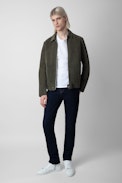 Lean Suede Jacket - Men's jacket in khaki suede.