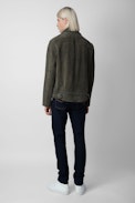 Lean Suede Jacket - Men's jacket in khaki suede.