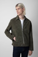 Lean Suede Jacket - Men's jacket in khaki suede.