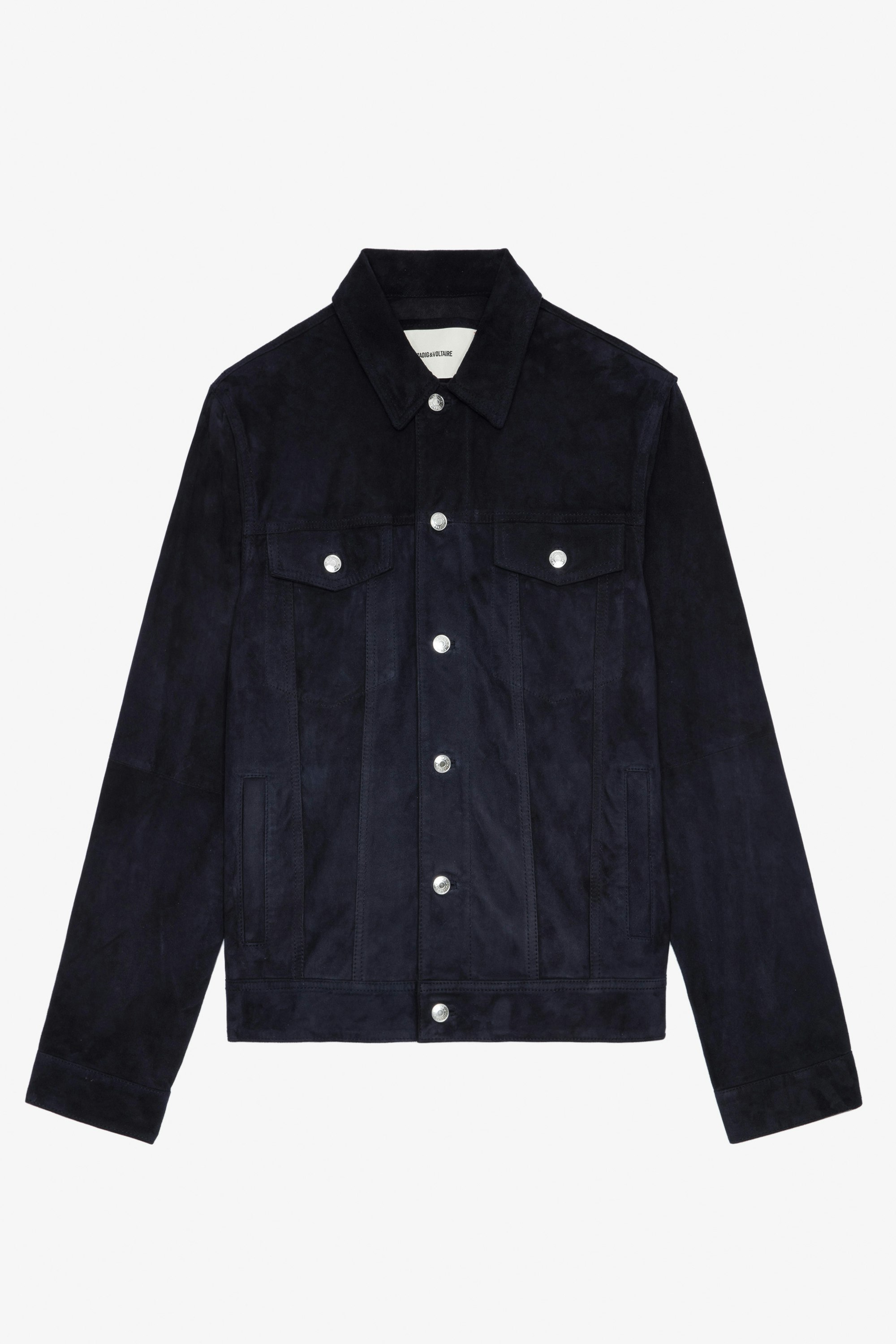Base Suede Jacket - Men’s navy blue suede jacket