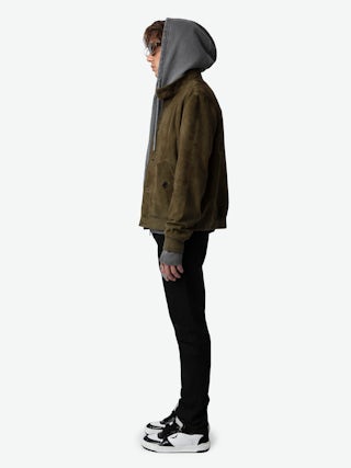 Lonni Suede Jacket - Suede jacket with stand-up collar, button fastening and long sleeves.