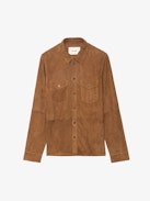 Camicia Sergy in Pelle Scamosciata - Camicia leggera in pelle scamosciata con tasche a patta e chiusura con bottoni.