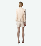 Blazer Verys in pelle froissé - Giacca in pelle froissé rosa chiaro - Donna