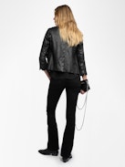 Verys Crinkled Leather Blazer - Fitted blazer without buttons in crinkled leather.