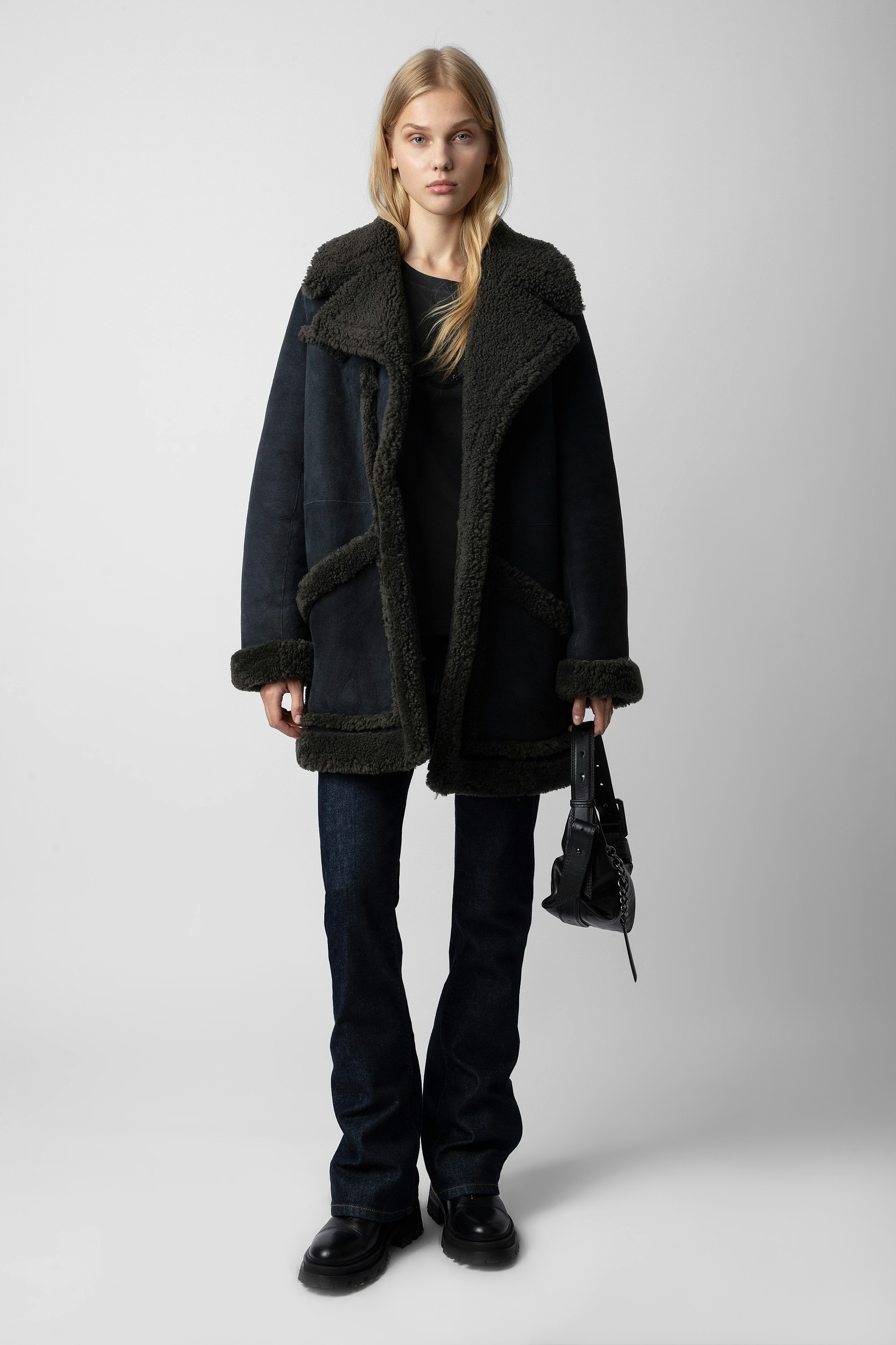 Laury シェアリングコート - Women’s black shearling coat