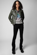 Liam Leather Jacket - Women’s green leather jacket