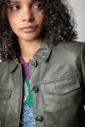 Liam Leather Jacket - Women’s green leather jacket