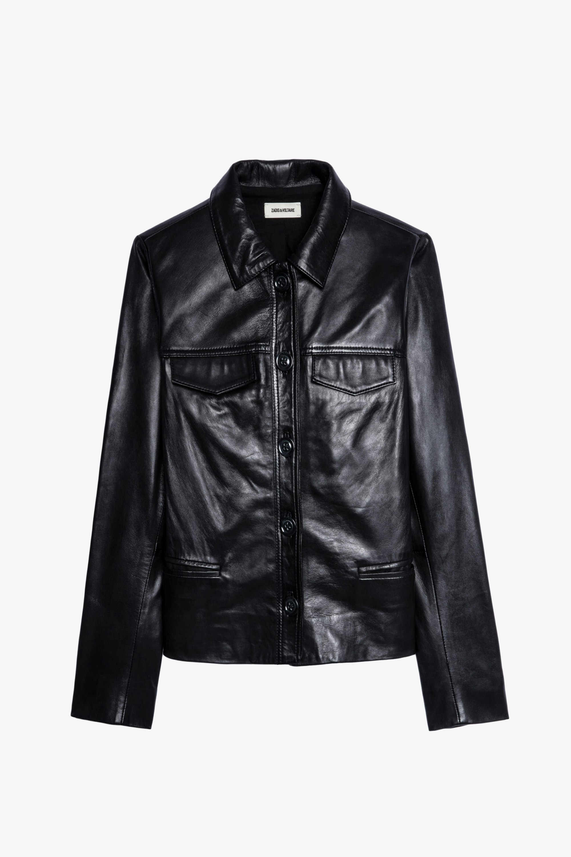Leather Coat Liam - Lambskin button-up jacket.