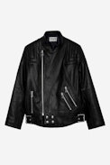 Liliam Leather Jacket - Women’s black leather biker jacket.