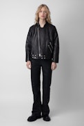 Liliam Leather Jacket - Women’s black leather biker jacket.