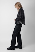 Liliam Leather Jacket - Women’s black leather biker jacket.