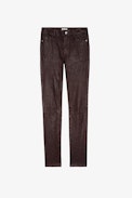 Phlame Crinkled Leather Trousers - Women’s brown crinkled leather trousers