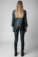 Phlame Crinkled Leather Trousers - Women’s green creased leather trousers