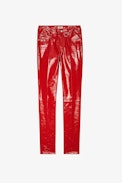 Pantaloni Peko vinile - Pantaloni in pelle vinile rossi da donna.