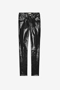 Pantalon Peko Vinyle - Pantalon en cuir vinyle noir.
