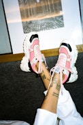 Sneakers Future - Baskets rose fluo en cuir femme