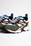 Kinder-Sneaker Wave Leder - Grüne Kinder-Sneaker