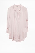 Chemise Touch Satin - Women's pink satin shirt.