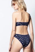 Maillot de Bain Wedge - Maillot de bain une pièce asymétrique bleu femme, imprimé.