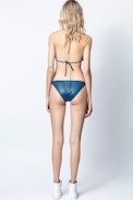 Braguita de bikini Blueys - Braguita de bikini azul de polipiel para mujer.