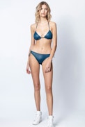 Braguita de bikini Blueys - Braguita de bikini azul de polipiel para mujer.