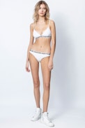 Sujetador de bikini Whitehaven - Sujetador de bikini triangular blanco para mujer.