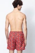 Badeshorts Polhena - Bedruckte Badeshorts in Rot für Herren.