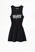 KIDS’ HILDANA DRESS - Girls’ black beach dress.