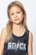KIDS’ HILDANA DRESS - Girls’ black beach dress.