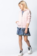 SWEAT-SHIRT LIBERTY ENFANT - Cardigan rose fille.