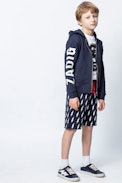 KIDS’ HANK SWEATSHIRT - Boys’ blue hooded sweatshirt.