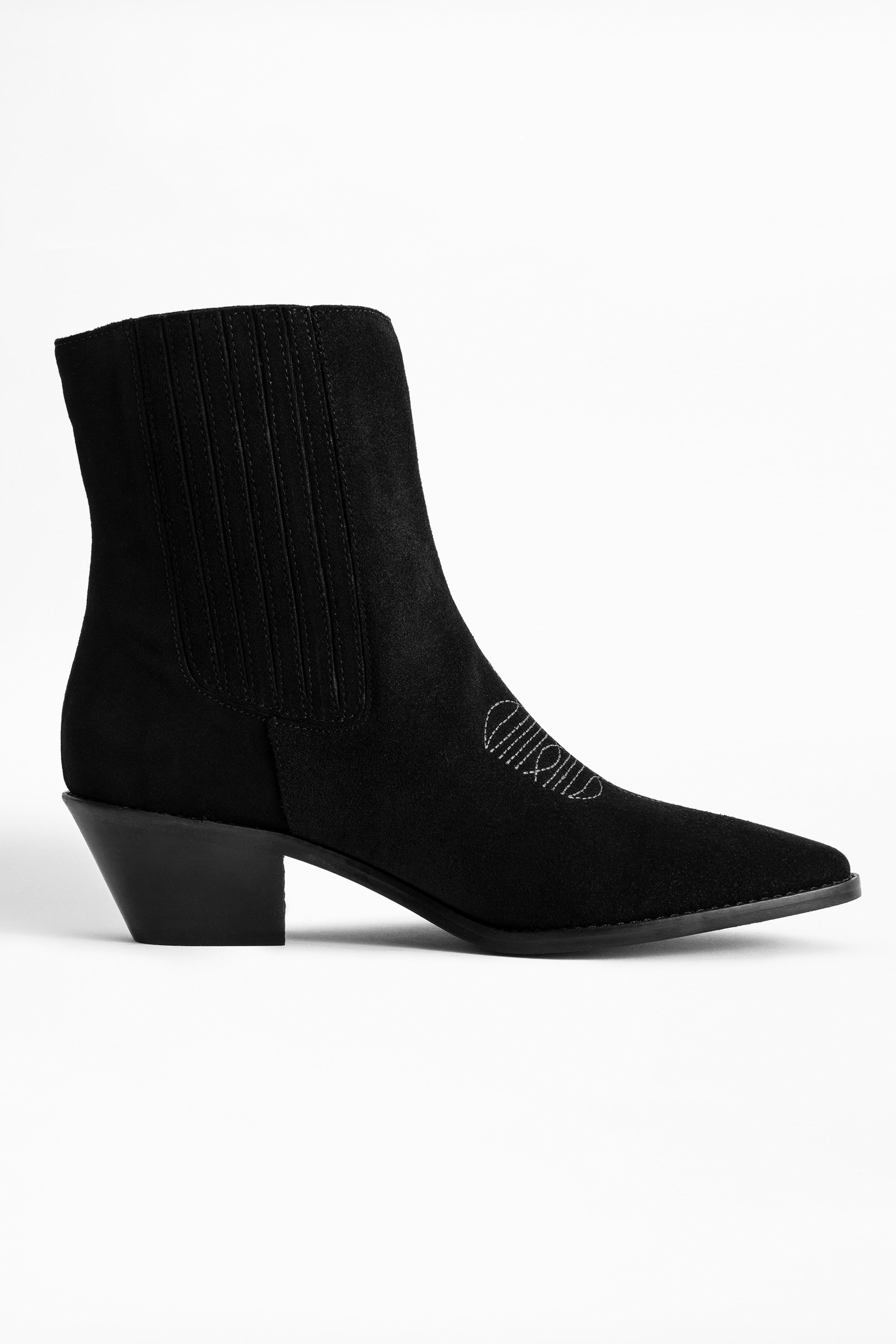 Tyler Suede Ankle Boots - Women’s black ankle boots in suede leather.