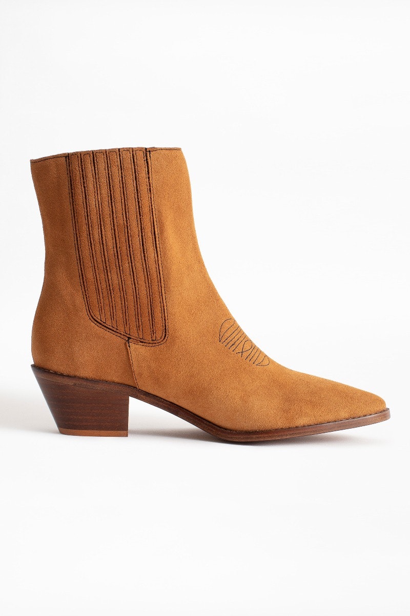 Tyler Suede Ankle Boots - Women’s camel ankle boots in suede leather.