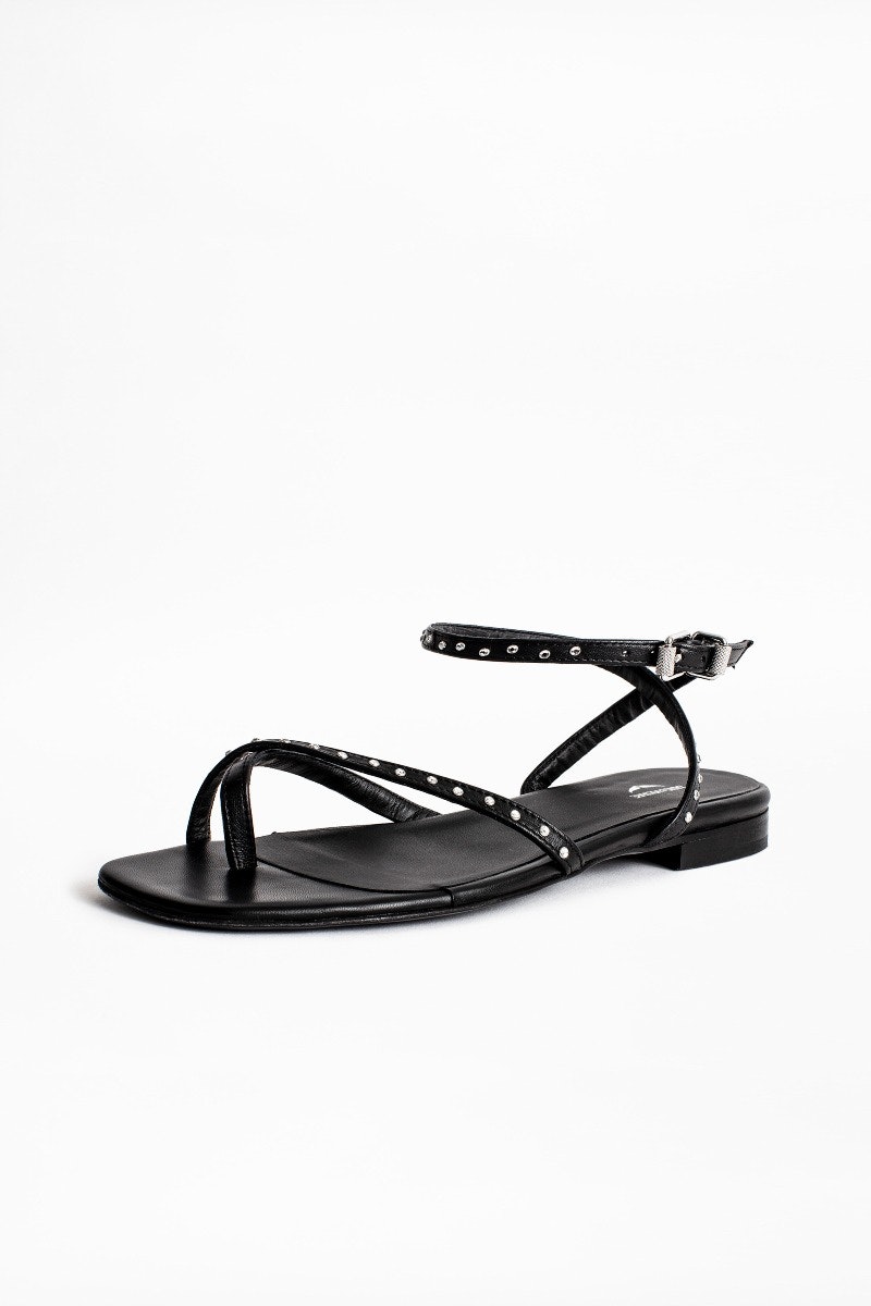 sandales noires strass