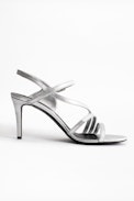 Marilyn Metallic Sandals - Women’s sandals with silver-tone heels.