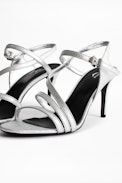 Marilyn Metallic Sandals - Women’s sandals with silver-tone heels.
