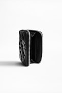 Porte-Monnaie Mini ZV Quilted - Porte-monnaie noir femme en cuir