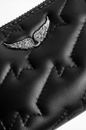 Porte-Monnaie Mini ZV Quilted - Porte-monnaie noir femme en cuir