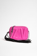 Sac XS Boxy Initials - Petit sac rose fluo femme en cuir