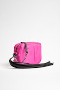 Sac XS Boxy Initials - Petit sac rose fluo femme en cuir