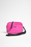 Sac XS Boxy Initials - Petit sac rose fluo femme en cuir