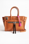 Candide Medium Zip Bag - Women’s camel-colored leather bag.