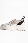 Future Sneakers - Women's white leather and suede sneakers.