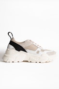 Future Sneakers - Women's white leather and suede sneakers.